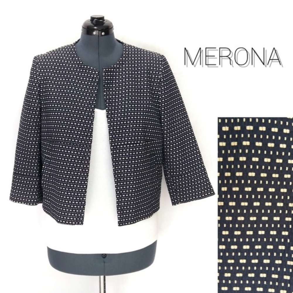 Open Front 3/4 Sleeve Cropped Blazer EUC